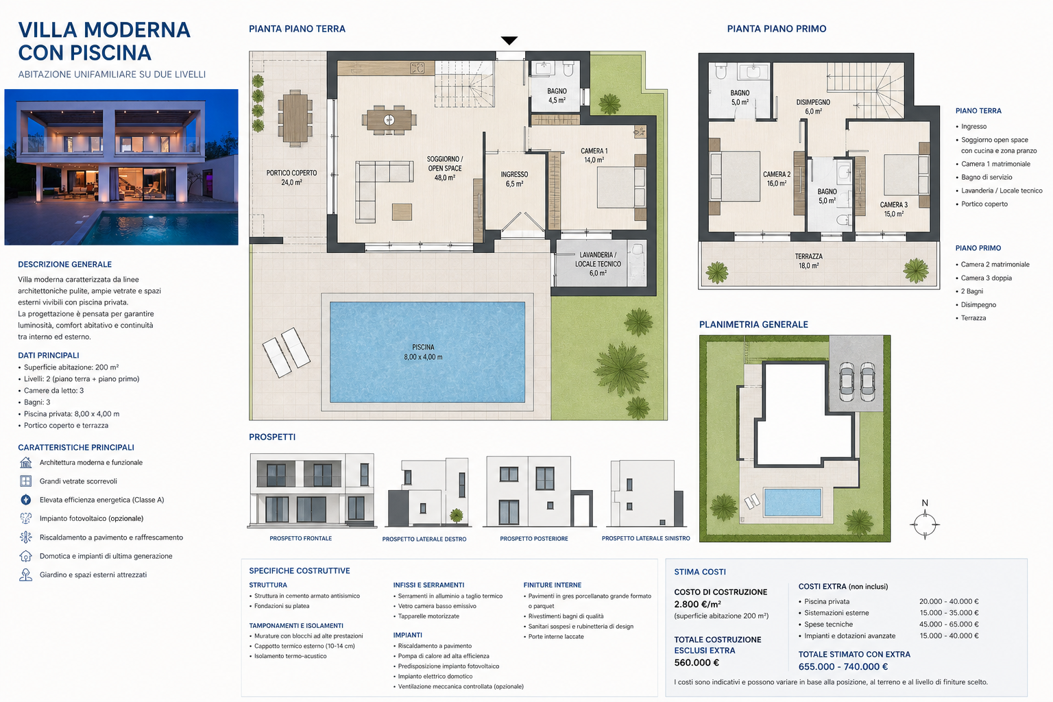 Planimetria della costruzione Casa in Legno modello Aura Legno Model 1 di Aura Legno srl