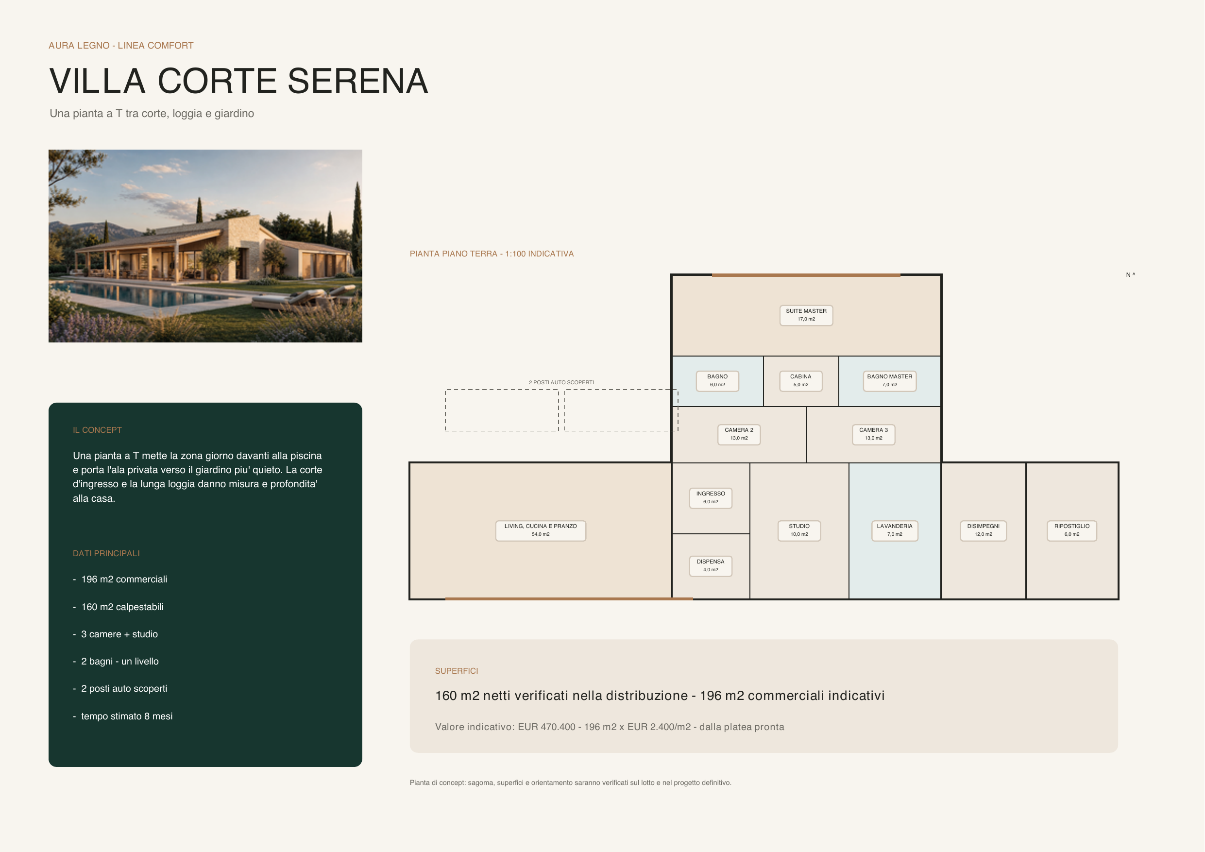 Planimetria della costruzione Casa in Legno modello  di Aura Legno srl