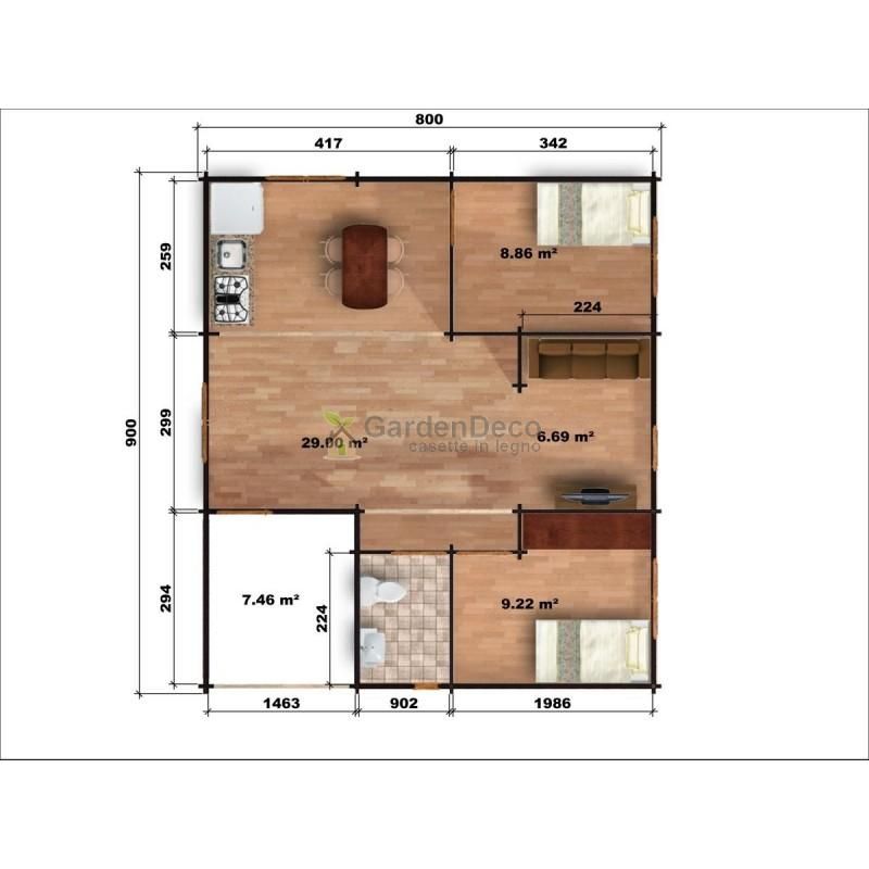 Baite e Chalet in legno GARDENDECO Bungalow Emilia