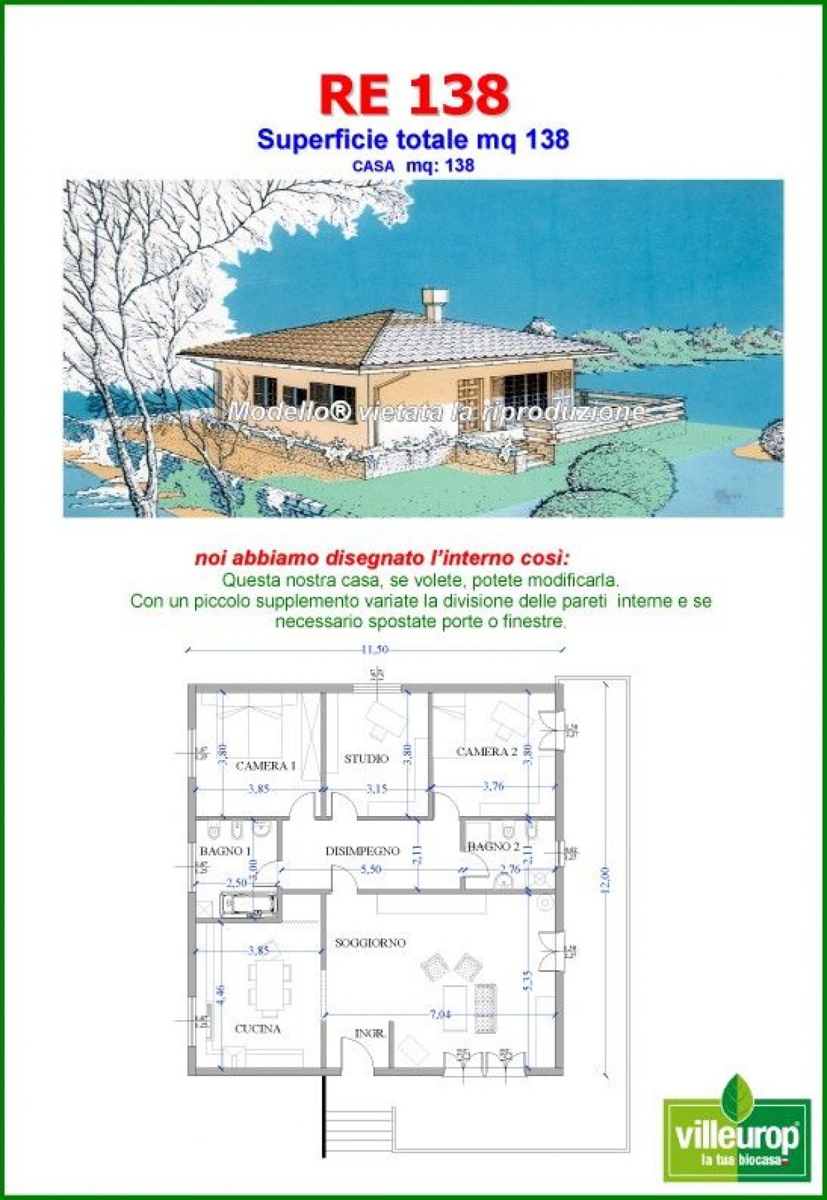 Case in legno Sangallo S.r.l.  su progetto da noi proposto  modificabile RE 138