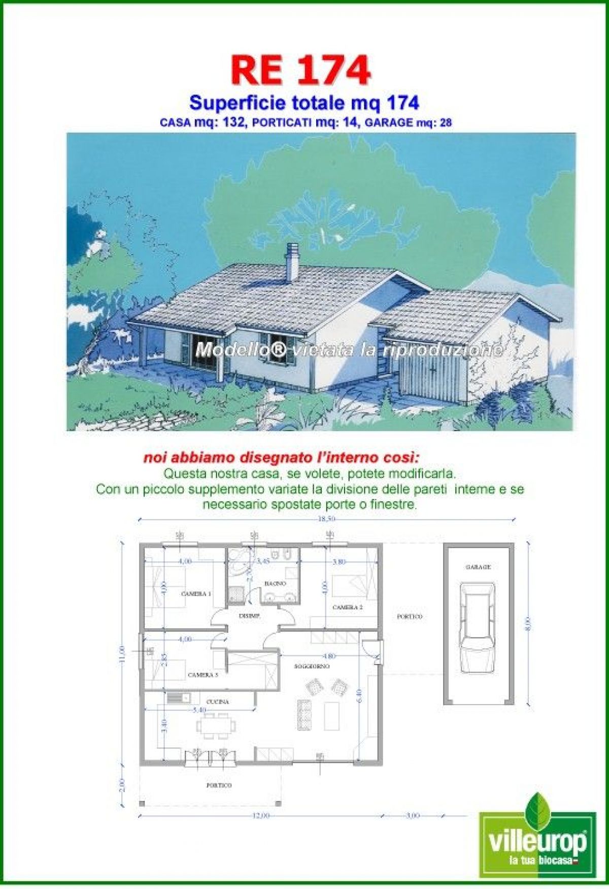 Case in legno Sangallo S.r.l. su progetto da noi proposto  modificabile   RE 174
