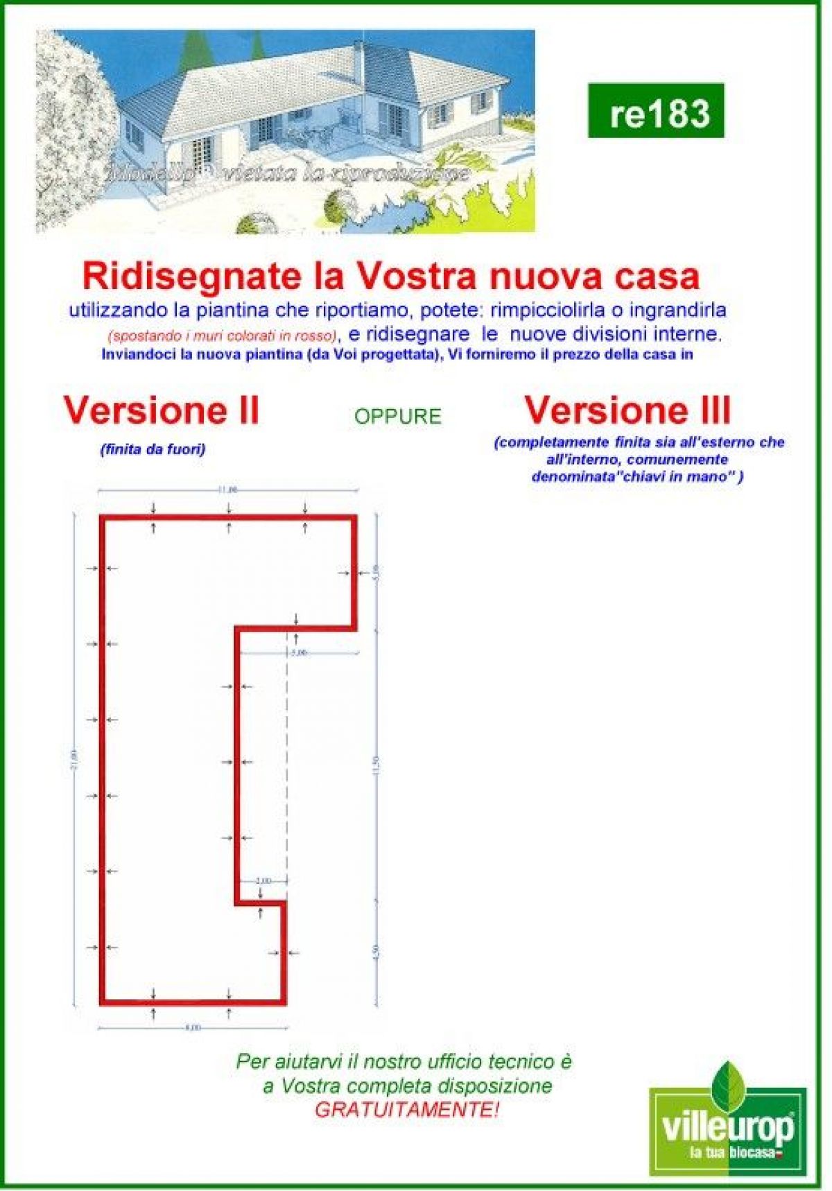 Case in legno Sangallo S.r.l. su progetto da noi proposto  modificabile  RE 183