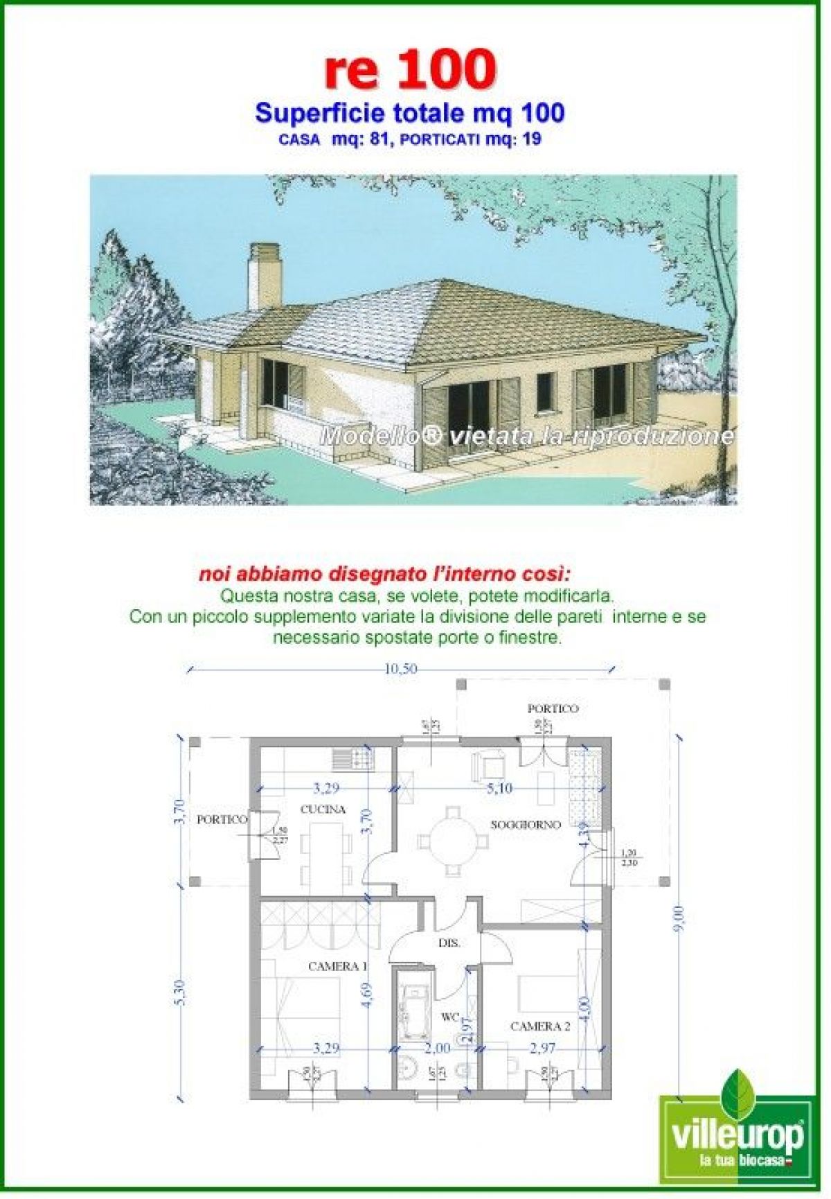 Case in legno Sangallo S.r.l. su progetto da noi proposto  modificabile RE 100