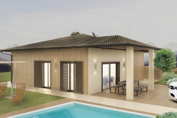 Modello Casa in Legno Su progetto da noi proposto  modificabile RE 100 di Sangallo S.r.l.