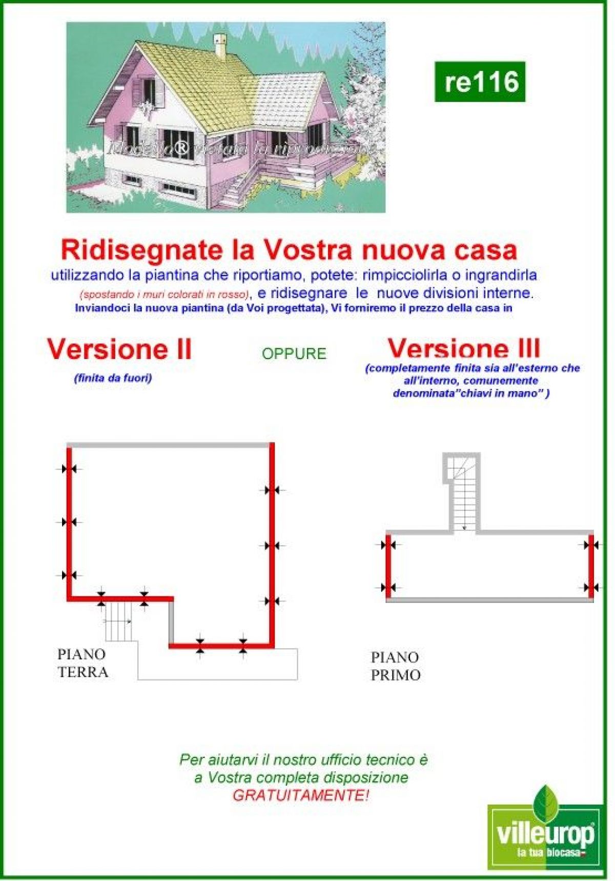 Case in legno Sangallo S.r.l. su progetto da noi proposto  modificabile  RE 116