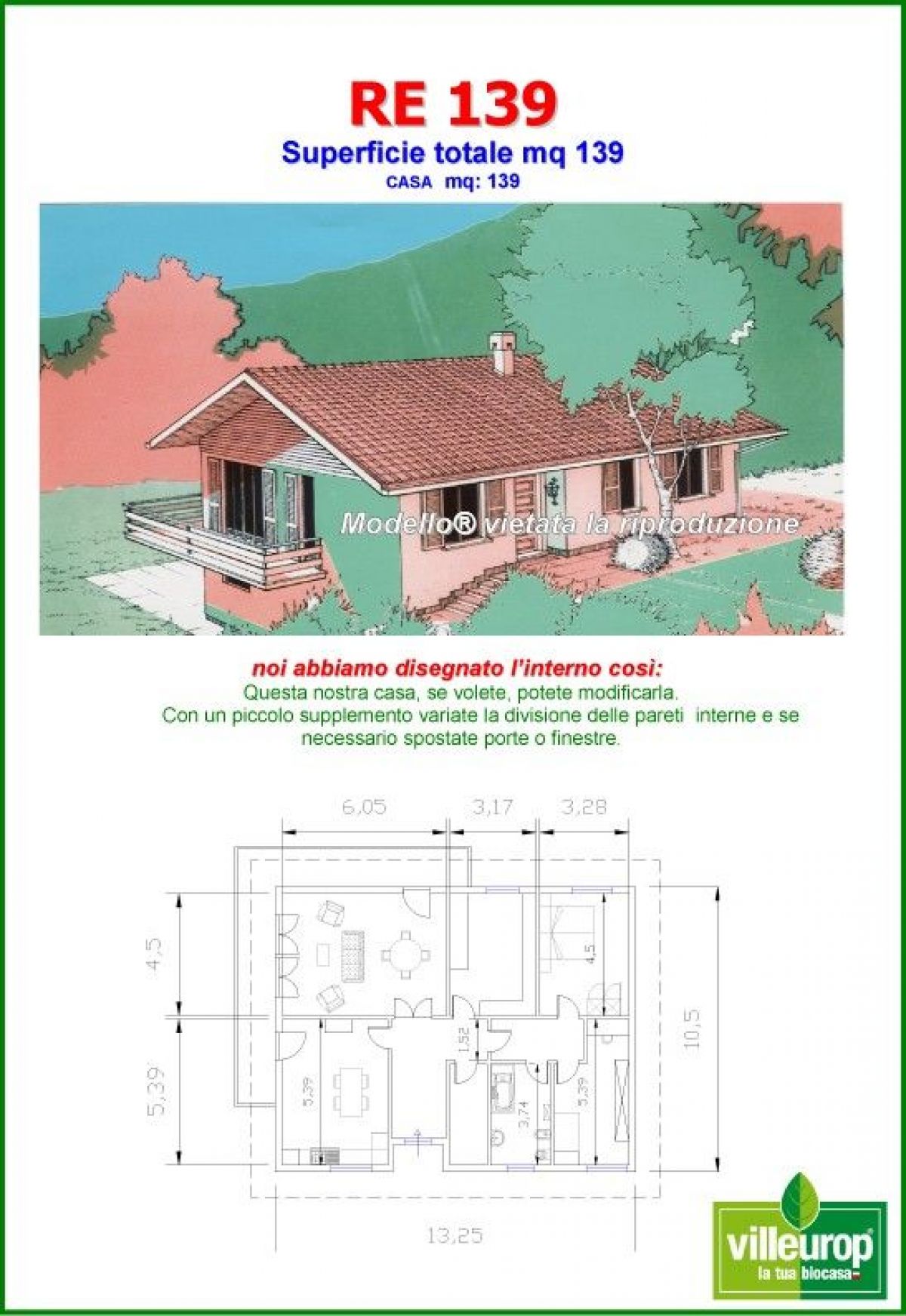 Case in legno Sangallo S.r.l. su progetto da noi proposto  modificabile   RE 139
