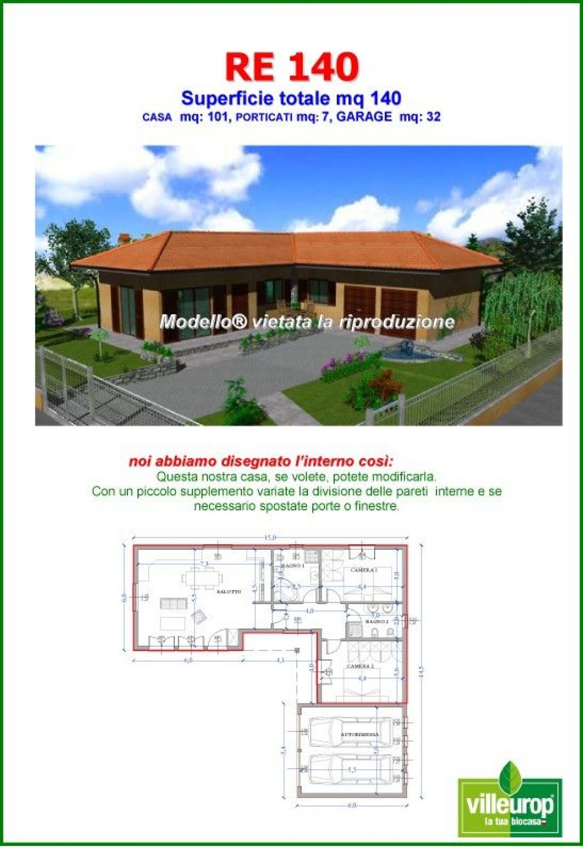 Case in legno Sangallo S.r.l. su progetto da noi proposto  modificabile   RE 140