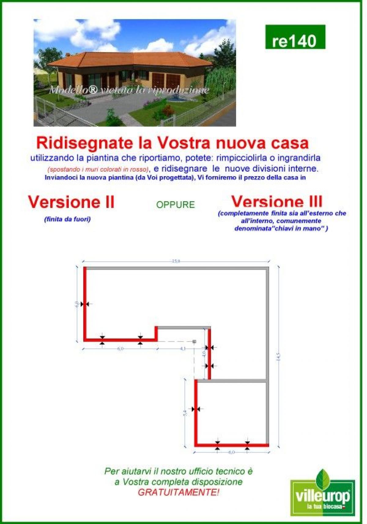 Case in legno Sangallo S.r.l. su progetto da noi proposto  modificabile   RE 140