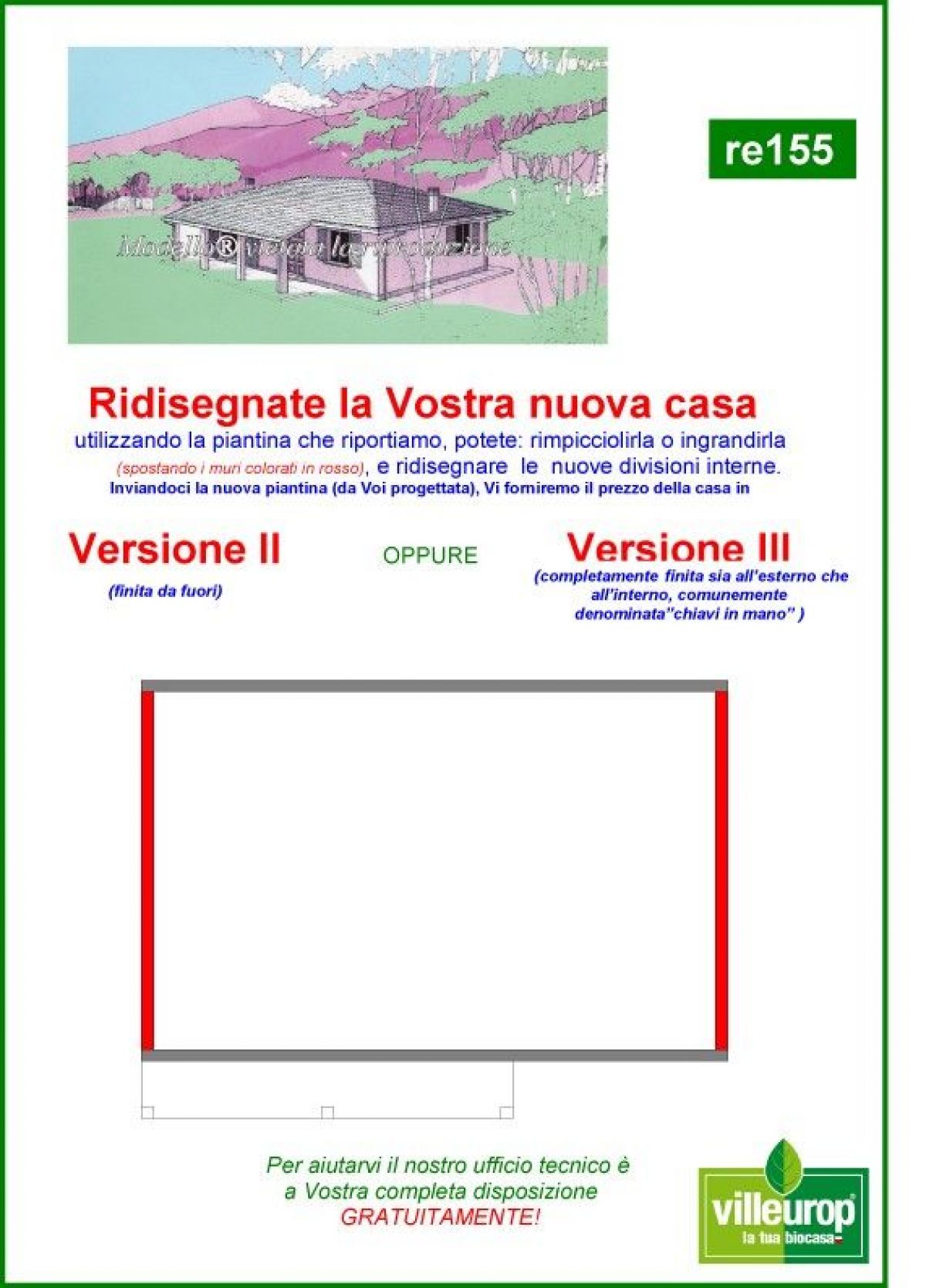 Case in legno Sangallo S.r.l. su progetto da noi proposto  modificabile   RE 155