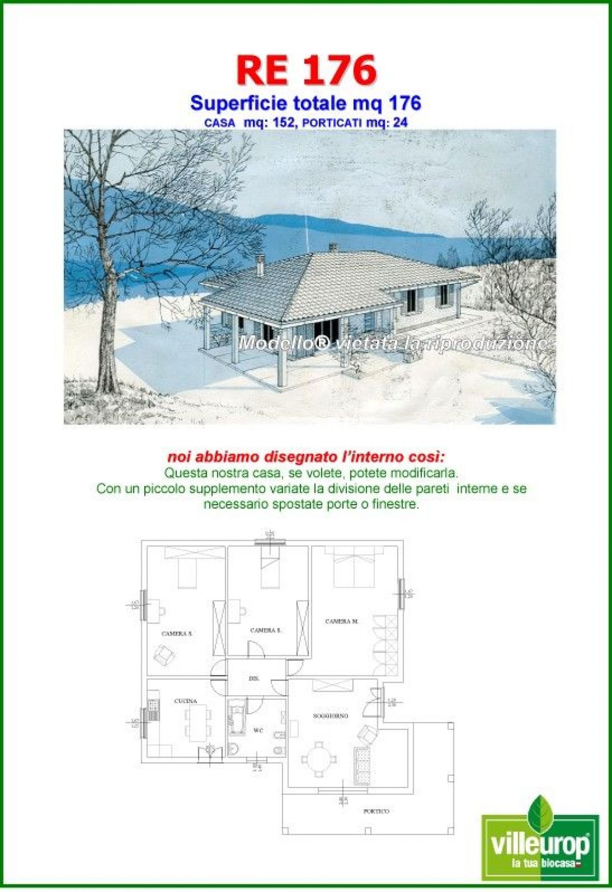 Case in legno Sangallo S.r.l. su progetto da noi proposto  modificabile  RE 176