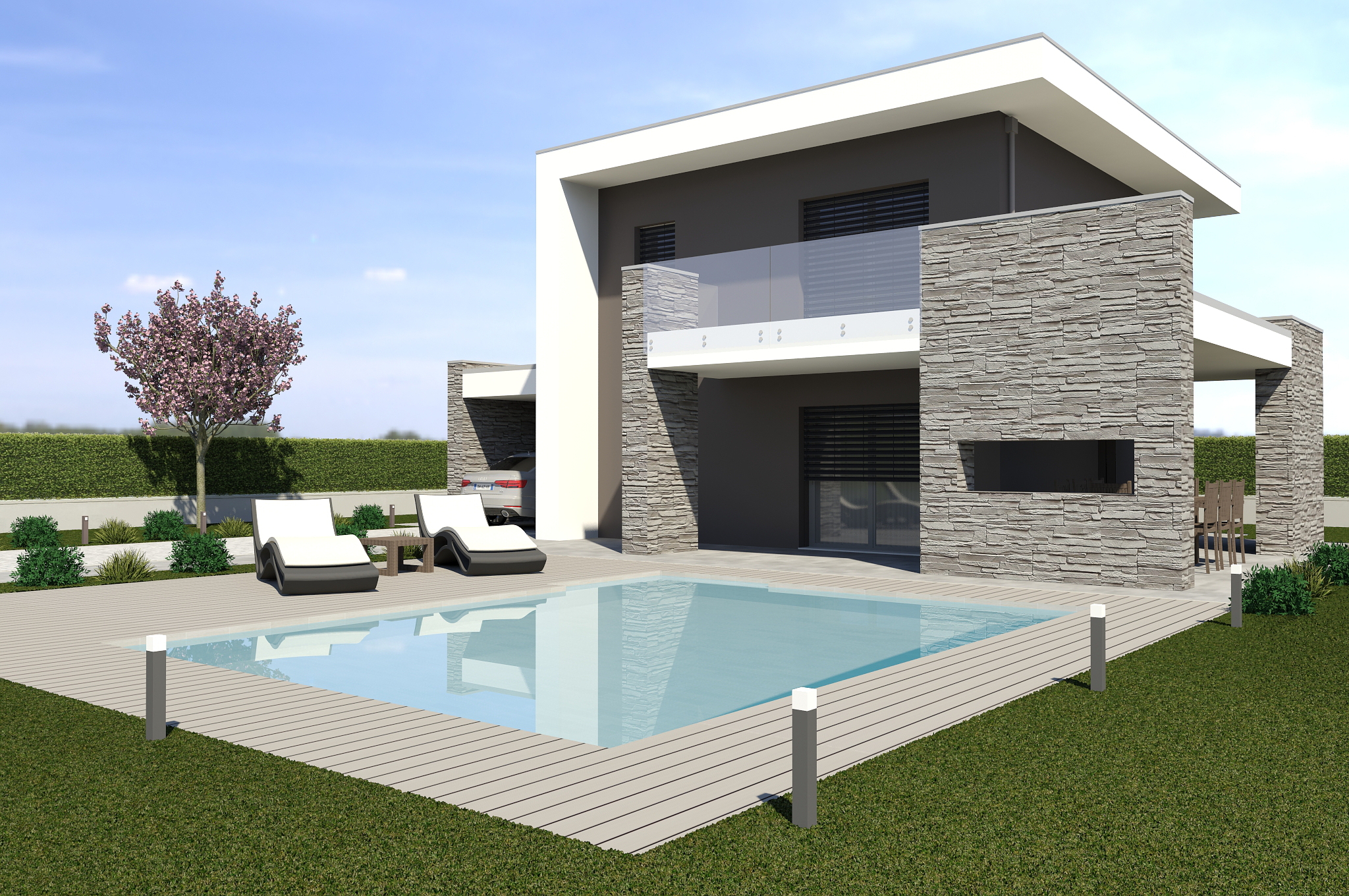 Planimetria della costruzione Casa in Legno modello Modello Cesena di ECOHOUSE srl