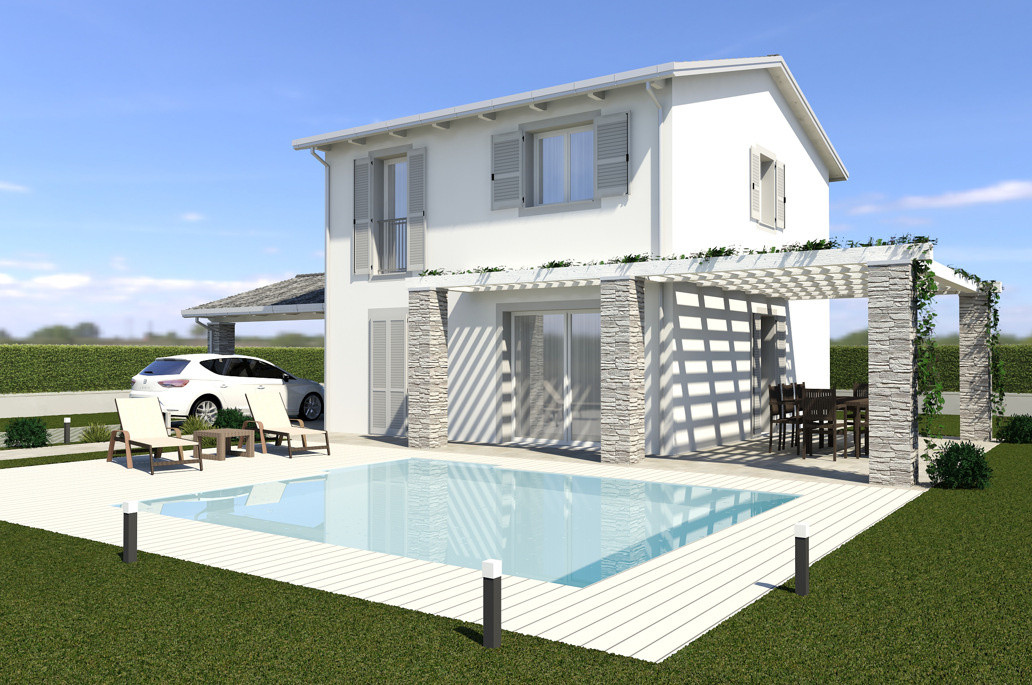 Planimetria della costruzione Casa in Legno modello Modello Forlì di ECOHOUSE srl