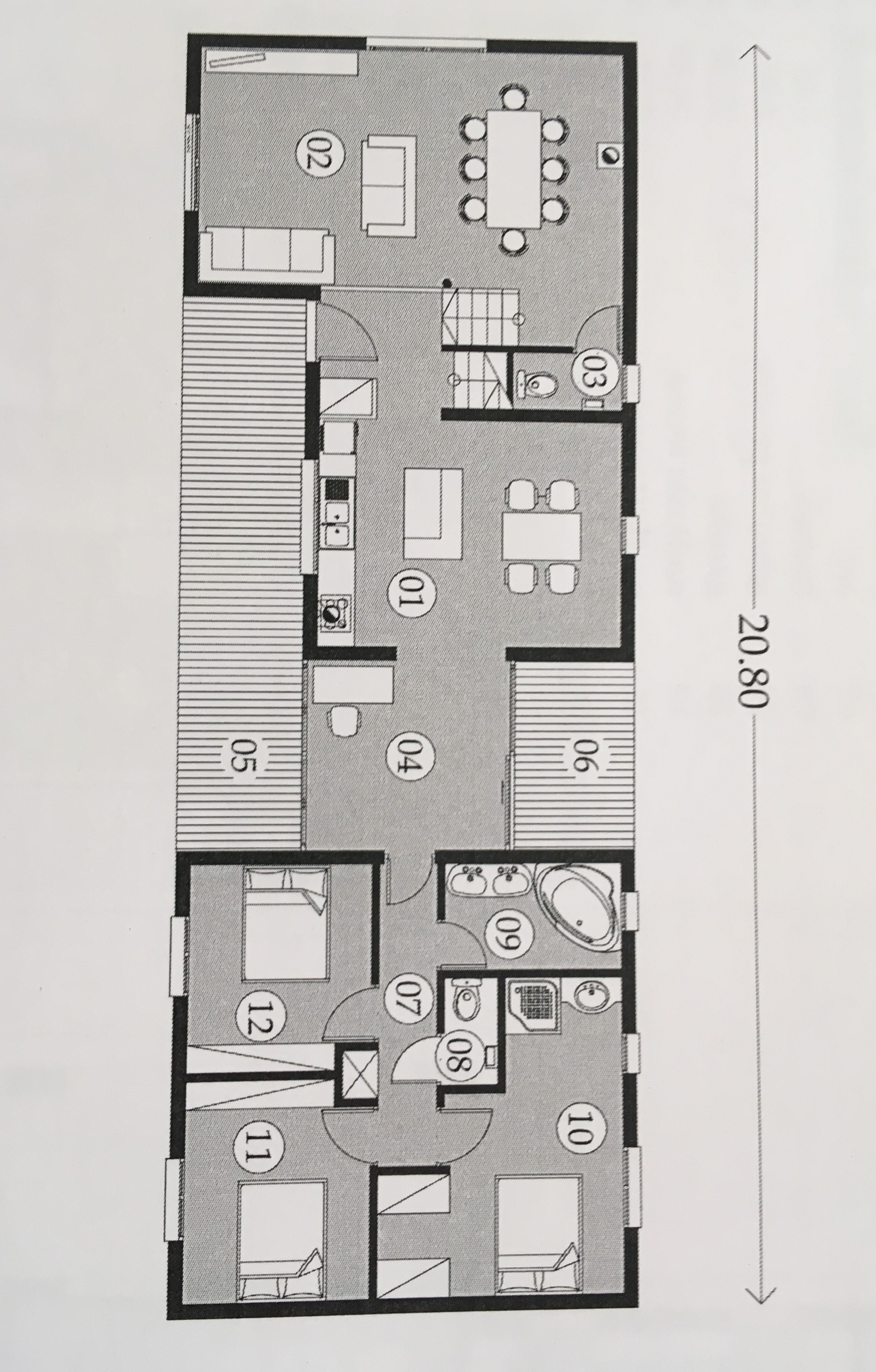 Planimetria della costruzione Casa in Legno modello casa roma  di RIKO-HISE srl - Arch. Daniele Bonzi