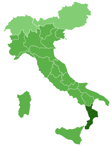 Mappa Regioni Italia e nazioni europee Svizzera e Austria