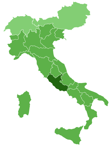 Mappa Regioni Italia e nazioni europee Svizzera e Austria