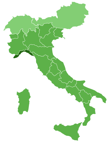 Mappa Regioni Italia e nazioni europee Svizzera e Austria