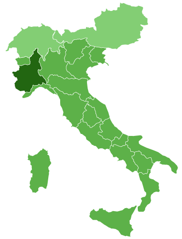 Mappa Regioni Italia e nazioni europee Svizzera e Austria