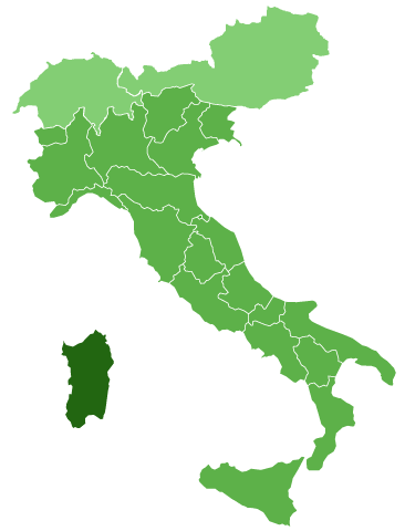 Mappa Regioni Italia e nazioni europee Svizzera e Austria