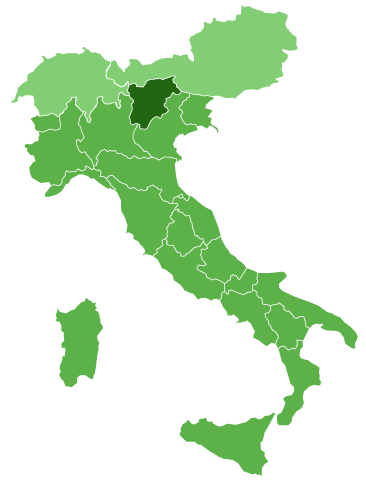 Mappa Regioni Italia e nazioni europee Svizzera e Austria