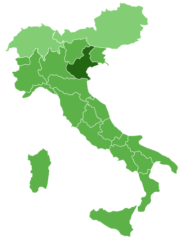 Mappa Regioni Italia e nazioni europee Svizzera e Austria
