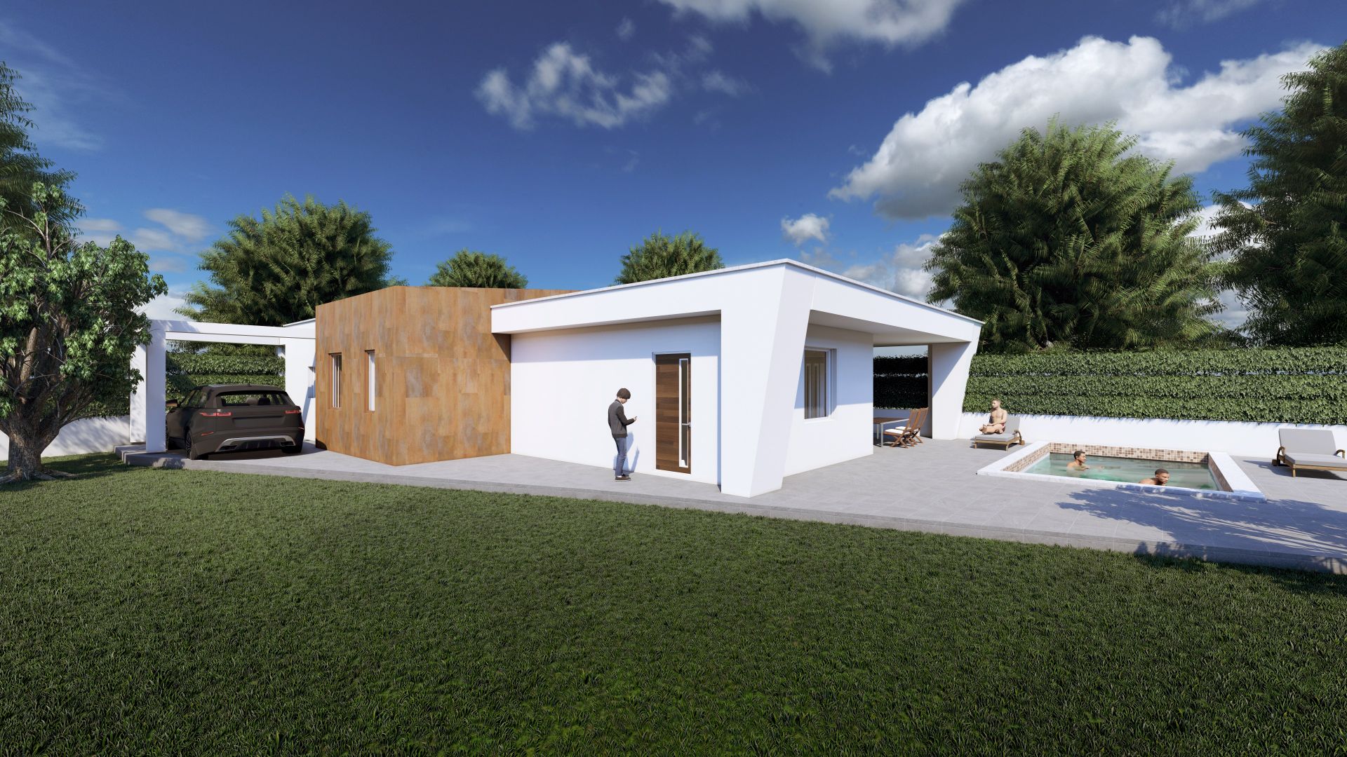 Progetto di una villa unifamiliare realizzato da Paolo Cara,  a Guidonia Montecelio