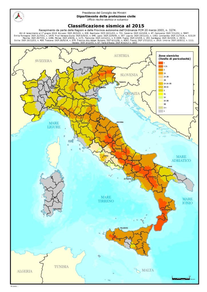 Rischio Sismico Italia 2015